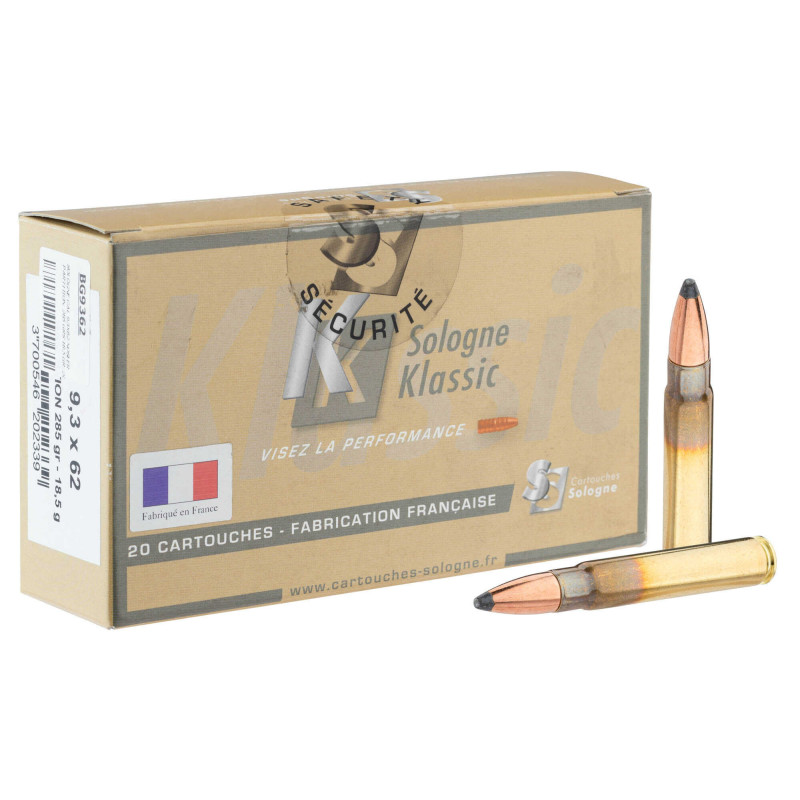 Sologne 9,3x62 Nosler Partition 285 gr / 18,5 g 9.3x62 Partition 285 gr / 18.5 g