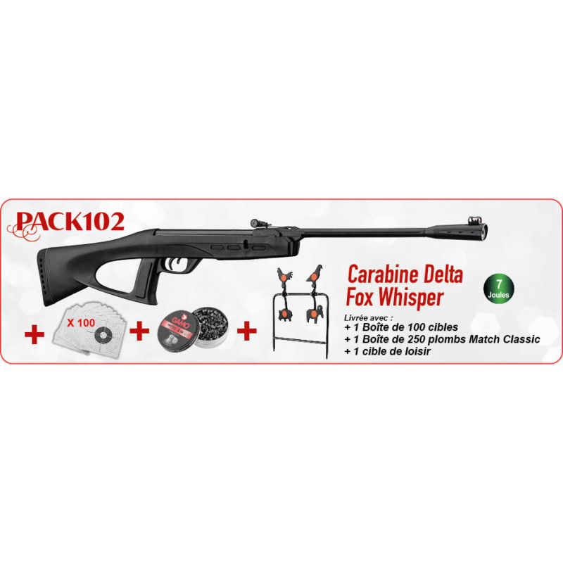 Pack carabine Gamo Delta Fox GT Whisper Noël Pack Gamo Delta Fox GT Noël 2025