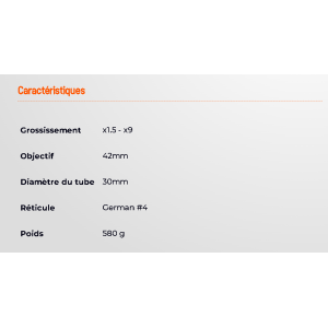 LUNETTE CONTINENTAL X6 1.5-9X42 SFP RET 4