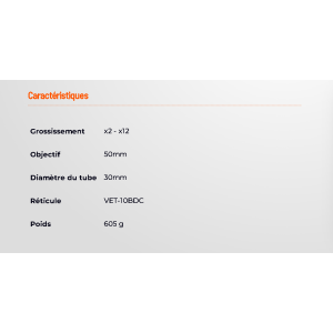 LUNETTE CONTINENTAL X6 2-12X50 SFP RET 4
