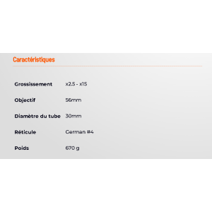 LUNETTE CONTINENTAL X6 2.5-15X56 SFP RET 4