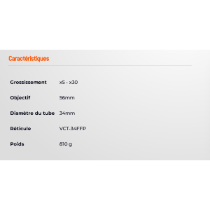 LUNETTE CONTINENTAL X6 5-30X56 FFP 34MM RET 34FFP