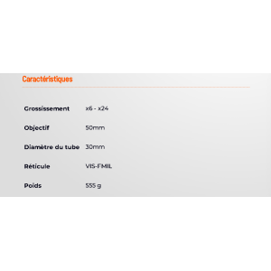 LUNETTE S4 6-24X50 30MM FFP VIS FMIL