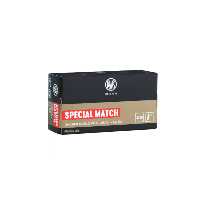 Boite de 50 Munitions RWS Special Match 22 LR - Cartouches Tir Sportif