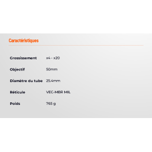 LUNETTE PARAGON 4-20X50 HD TACTICAL