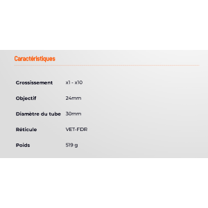 LUNETTE CONTINENTAL X10 1-10X24I ED FIBER