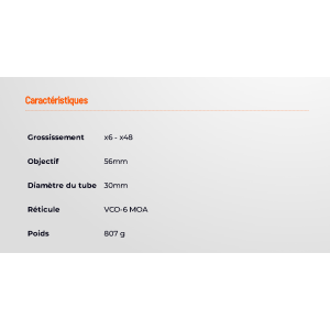 LUNETTE CONTINENTAL X8 6-48X56 ED MOA TACTICAL