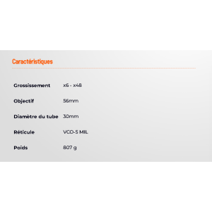 LUNETTE CONTINENTAL X8 6-48X56 ED MIL TACTICAL