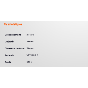 LUNETTE CONTINENTAL X10 1-10X28 ED 34 MM RAR2