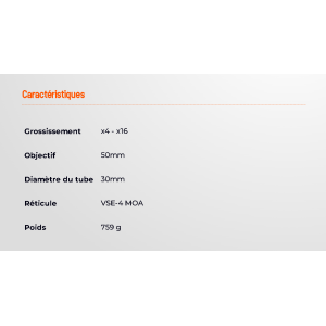 LUNETTE SENTINEL 4-16X50 GEN2