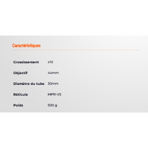 LUNETTE VEYRON 10X44 RET MPR-V5