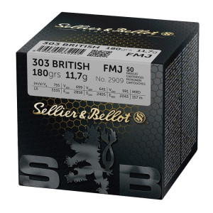 Munitions Sellier & Bellot Calibre 303 British FMJ 180 grains par 50
