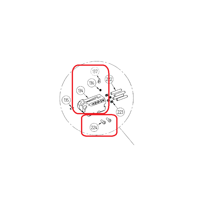 Contrepoids de canon pour pistolet Hämmerli SP20 R.R.S calibre 22Lr Pièces 134/136/137/224 Occasion
