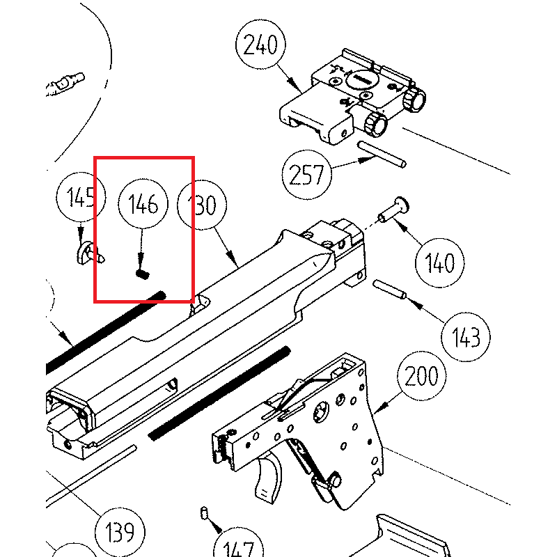 Ressort arrêtoir de culasse pour pistolet Hämmerli SP20 calibre 22Lr Pièce 146 Occasion