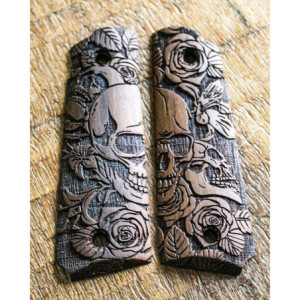 PLAQUETTES BOIS PT1911 SKULL