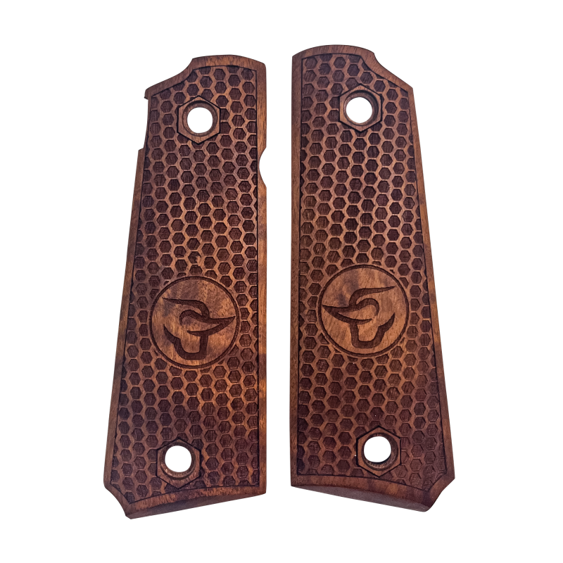 PLAQUETTES BOIS PT1911 NID D'ABEILLE LOGO TAURUS