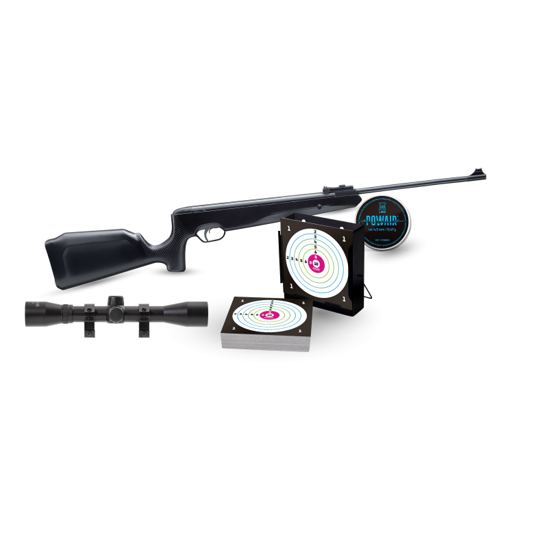 PACK CARABINE SR1000X C4.5 19.9J + 4X32 + PLOMBS + CIBLES + PORTE CIBLE