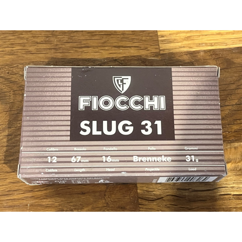 Cartouches Fiocchi Slug 31 Brenneke - Calibre 12/67 (31g)