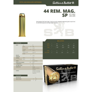 Munitions 44 Rem Mag Sellier&Bellot 240gr SP par 200