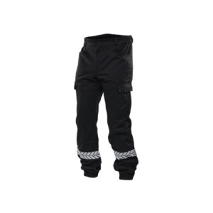Pantalon Sécurité Privée noir avec bandes HV – GK SAFETEK®️