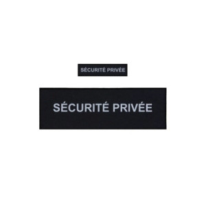 Pack Flaps “SECURITE PRIVEE” Noir HV (poitrine et dos) 3x12cm+10x30cm