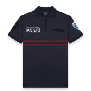 Polo ASVP Manches Courtes Zippé Maille Respirante