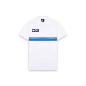 Polo Blanc Manches Courtes Boutonné