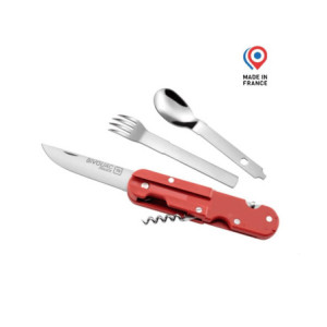 Couteau Bivouac avec Couverts – Rouge