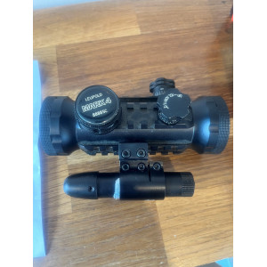 Viseur Red Dot / Lunette Airsoft VH601 30mm - Illumination Rouge / Vert / Bleu + Laser Intégré - Occasion