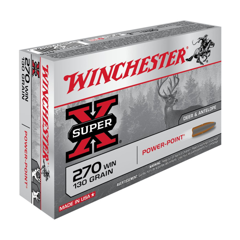 BALLES 270WIN SUPER X POWER POINT 130GR X20