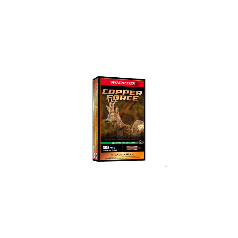 BALLES 308WIN COOPER FORCE LEAD FREE 125GR X20