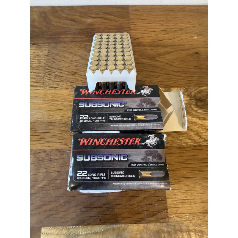 2 boîtes de munitions Winchester Subsonic 40 Grains