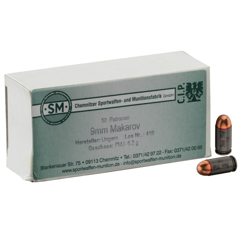 Munitions 9mm Makarov S.M RN FMJ