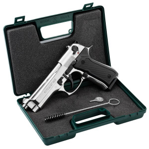 Pistolet 9 mm à blanc Chiappa 92 nickelé