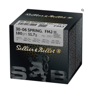 CARTOUCHES SB 30-06 FMJ 180GRS/11,7G VRAC x50