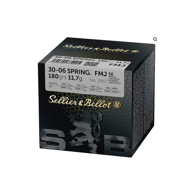 CARTOUCHES SB 30-06 FMJ 180GRS/11,7G VRAC x50