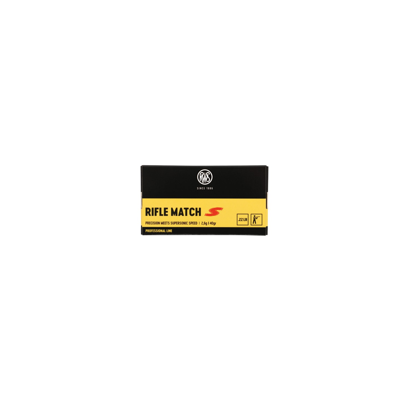 Boite de 50 Munitions RWS Rifle Match S 22 LR - Cartouches Tir Sportif