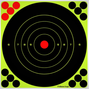 CIBLES SPLASH NOIRE L JAUNE FLUO 20X20 CM PAR 10