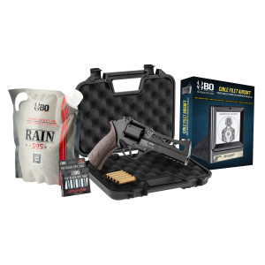 Pack Airsoft revolver CO2 CHIAPPA RHINO 50DS + Co2 + billes + cible + mallette